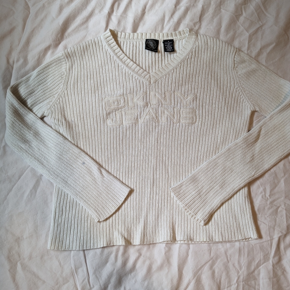 white Y2K sweater
